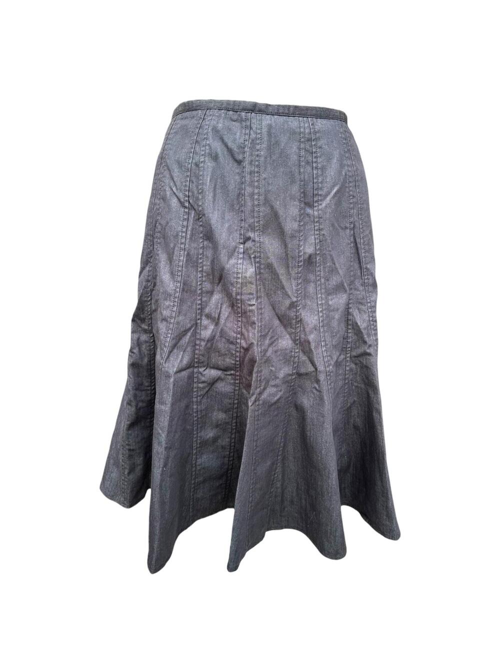 Zac‎ & Rachel Charcoal Grey Panelled Gored Midi Skirt
